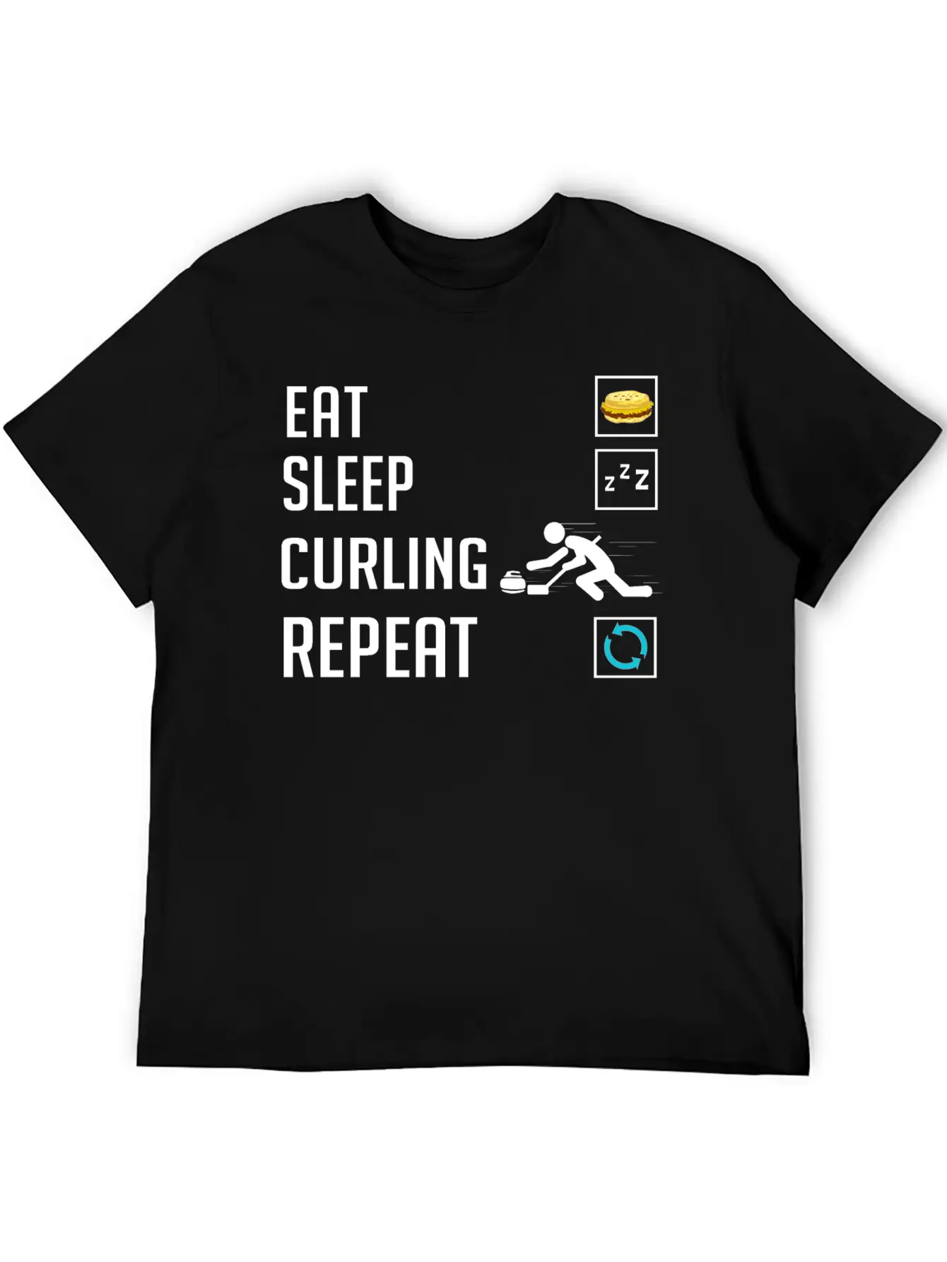 Curling Sport Game Curler Player Stones Broom Curl Relaxed Everyday Tee – Lightweight And Durable Cotton