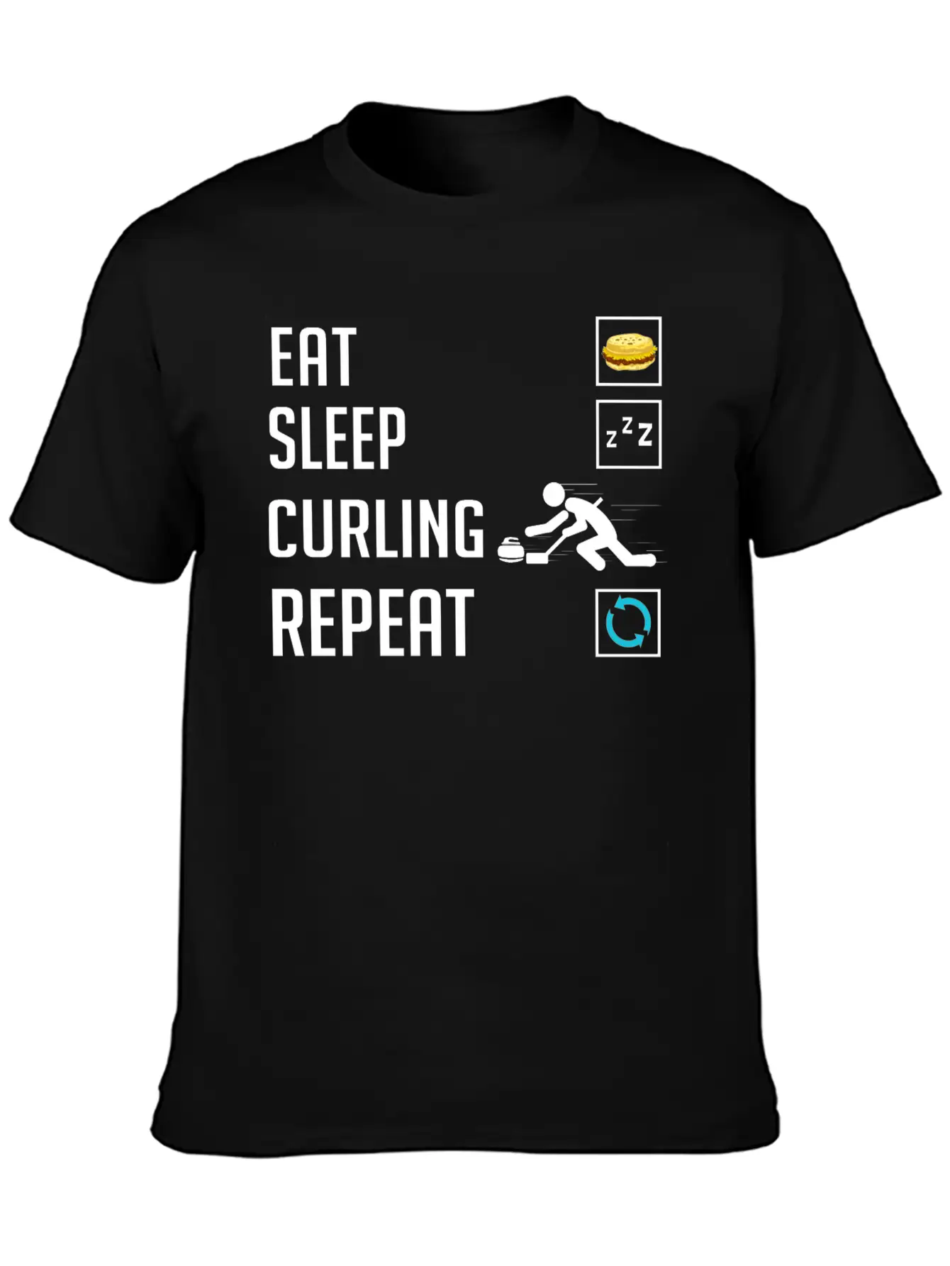Curling Sport Game Curler Player Stones Broom Curl Relaxed Everyday Tee – Lightweight And Durable Cotton