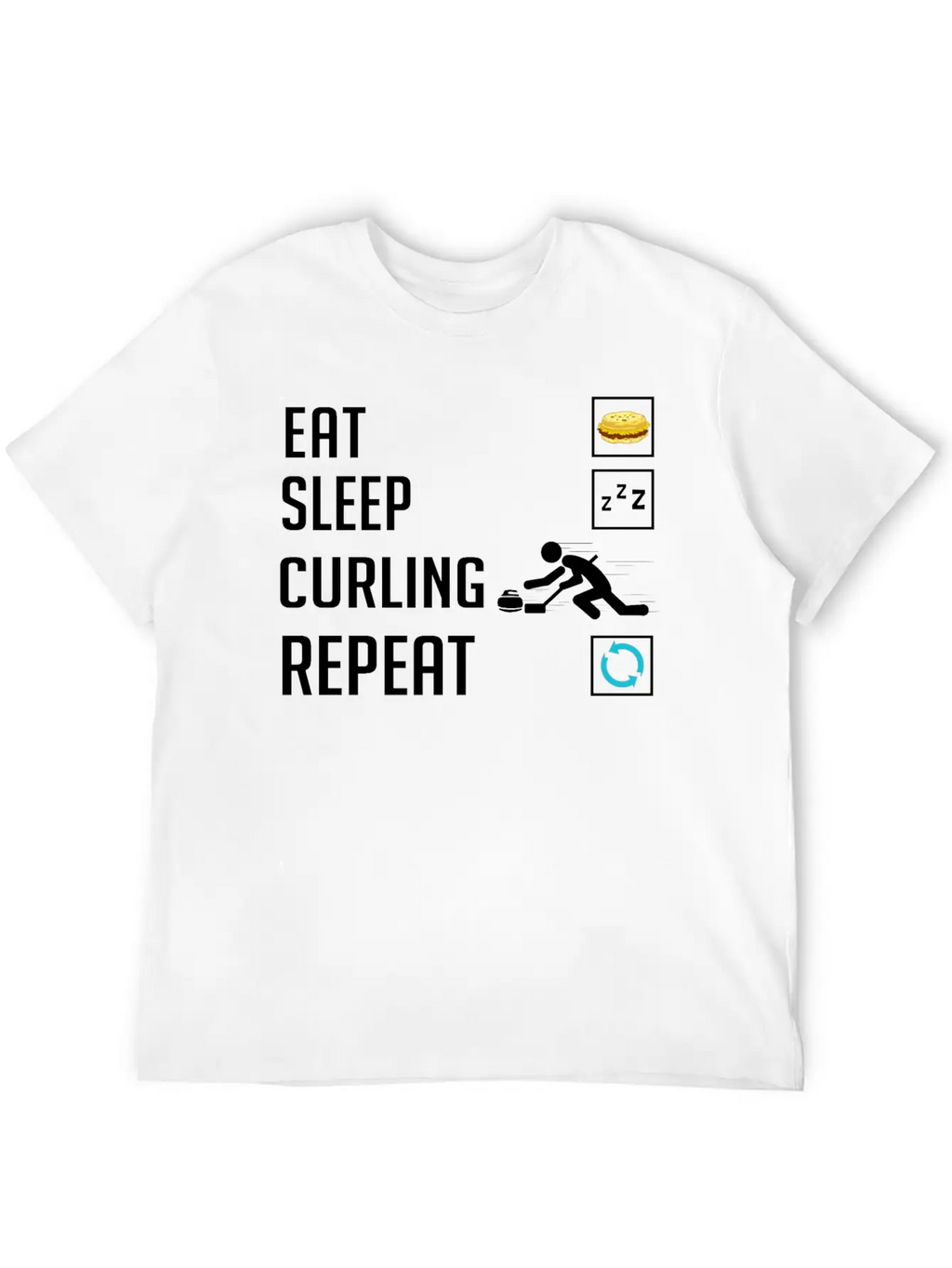 Curling Sport Game Curler Player Stones Broom Curl Relaxed Everyday Tee – Lightweight And Durable Cotton