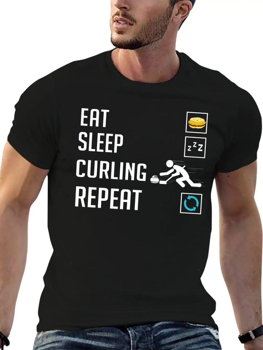 Curling Sport Game Curler Player Stones Broom Curl Relaxed Everyday Tee – Lightweight And Durable Cotton