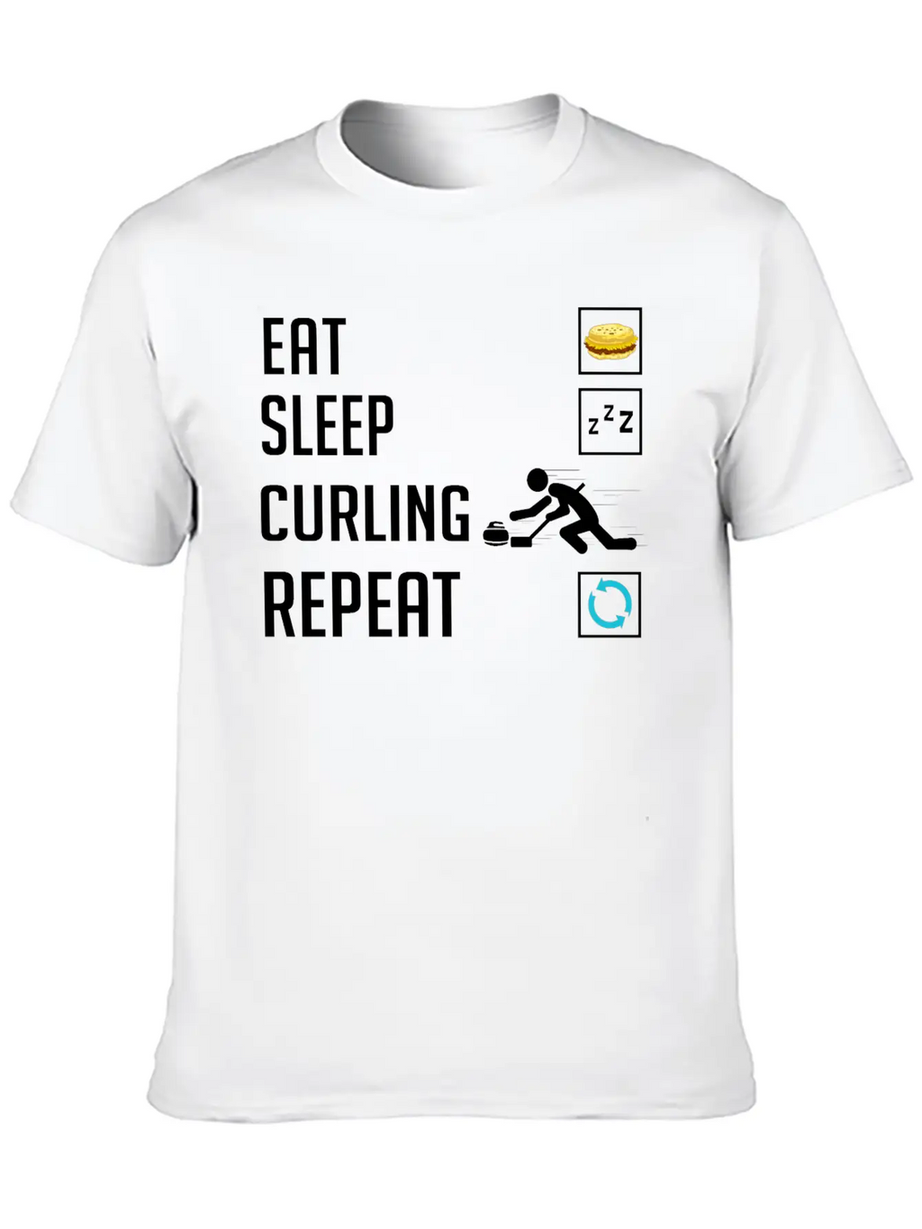 Curling Sport Game Curler Player Stones Broom Curl Relaxed Everyday Tee – Lightweight And Durable Cotton