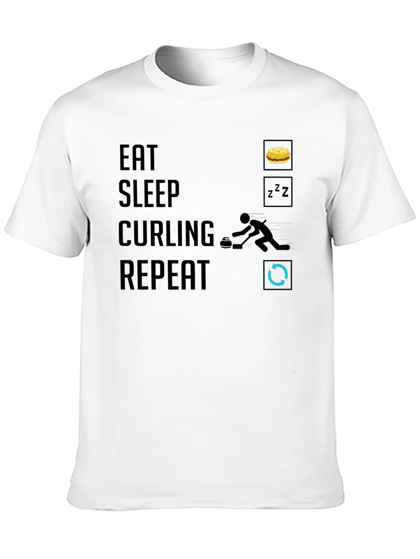 Curling Sport Game Curler Player Stones Broom Curl Relaxed Everyday Tee – Lightweight And Durable Cotton