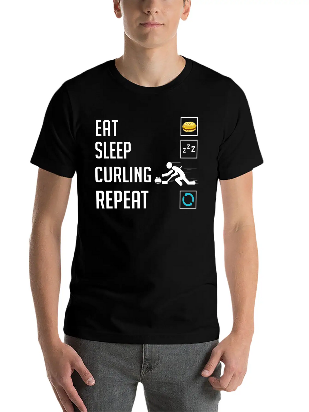 Curling Sport Game Curler Player Stones Broom Curl Relaxed Everyday Tee – Lightweight And Durable Cotton