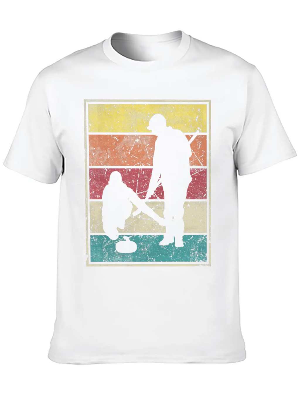 Curling Team Broom Stone Basic Graphic T-Shirt – Daily Comfort In Soft Cotton