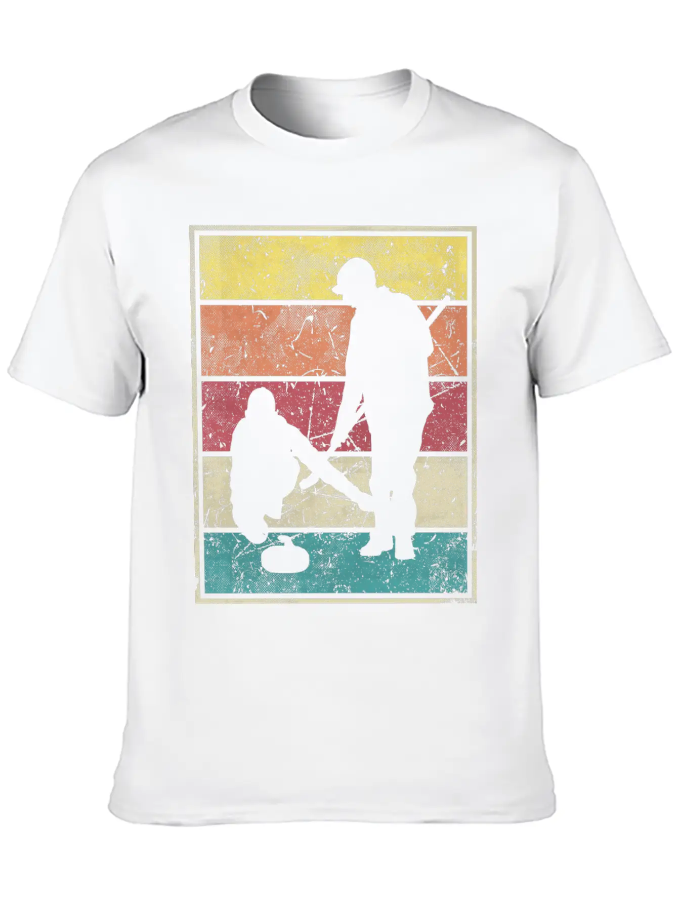 Curling Team Broom Stone Basic Graphic T-Shirt – Daily Comfort In Soft Cotton
