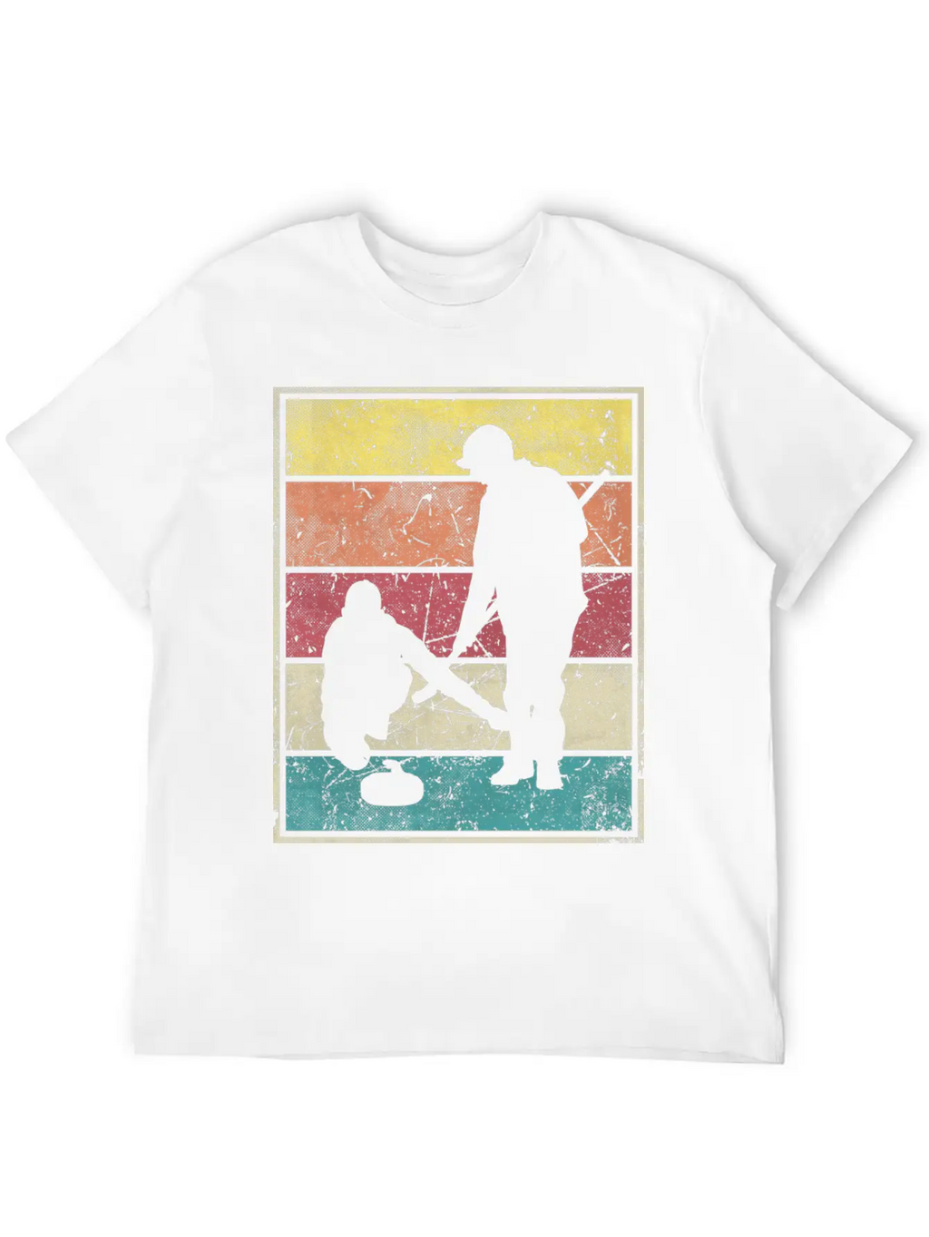 Curling Team Broom Stone Basic Graphic T-Shirt – Daily Comfort In Soft Cotton