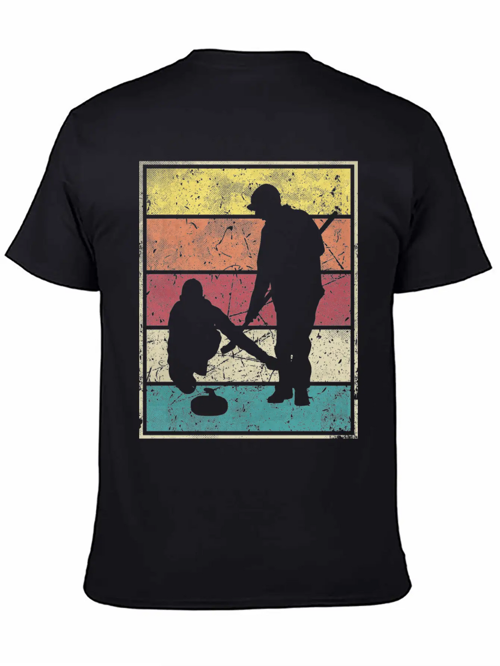 Curling Team Broom Stone Basic Graphic T-Shirt – Daily Comfort In Soft Cotton