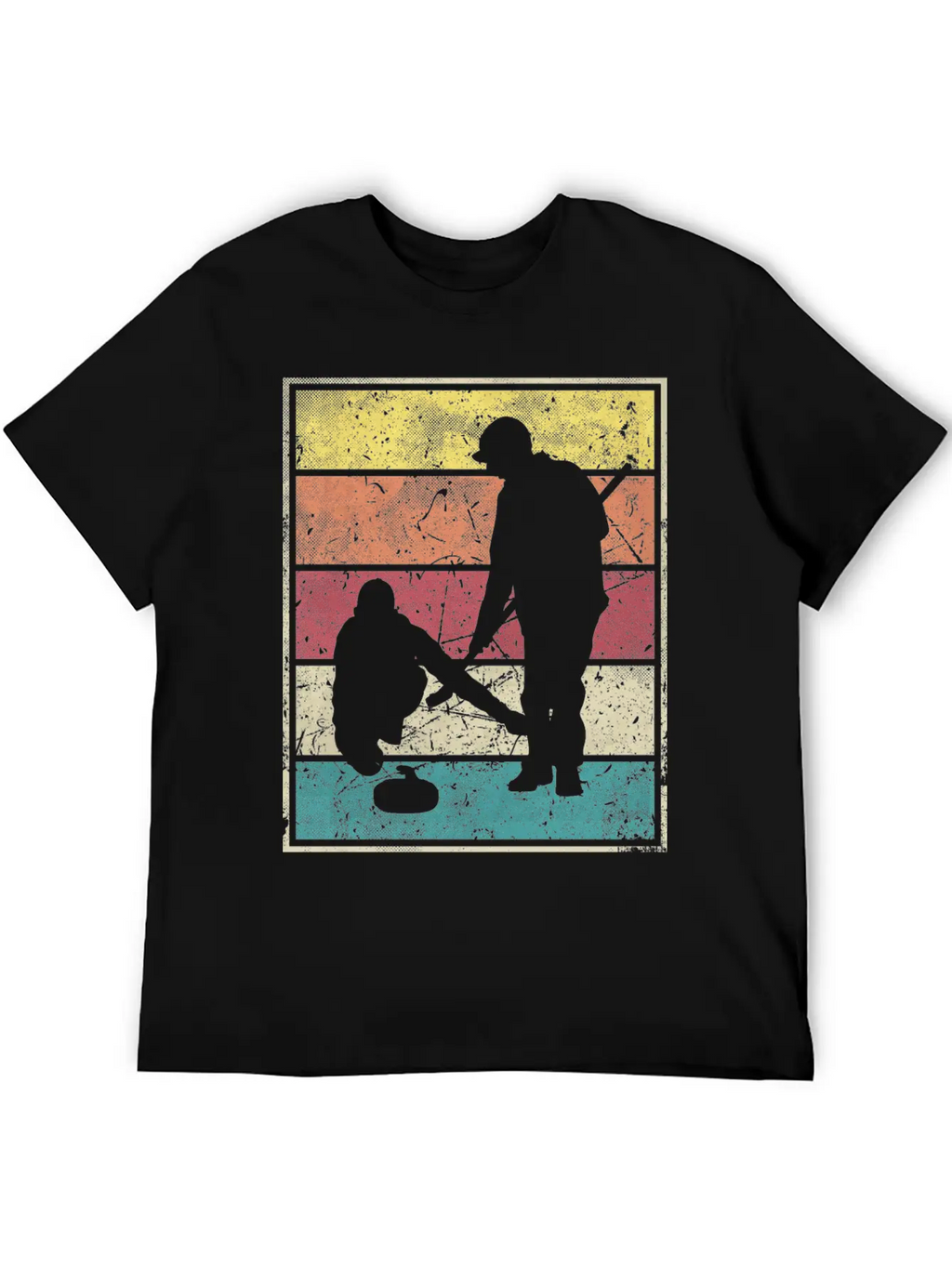 Curling Team Broom Stone Basic Graphic T-Shirt – Daily Comfort In Soft Cotton