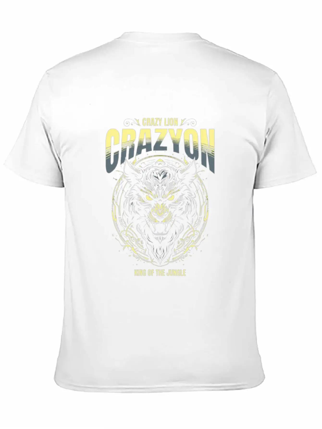Customizable Crazy Lion Breathable Soft Cotton T-Shirt – Timeless Casual Look