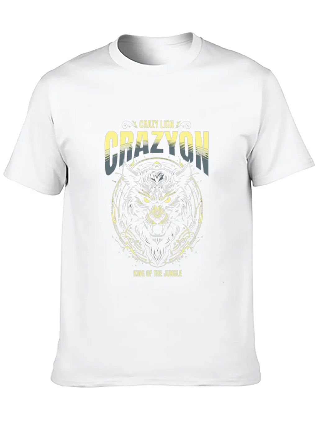 Customizable Crazy Lion Breathable Soft Cotton T-Shirt – Timeless Casual Look