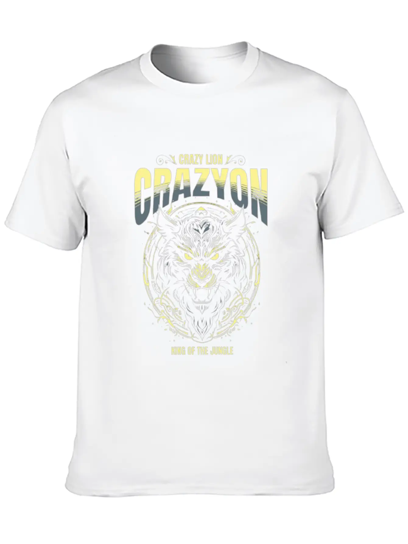 Customizable Crazy Lion Breathable Soft Cotton T-Shirt – Timeless Casual Look