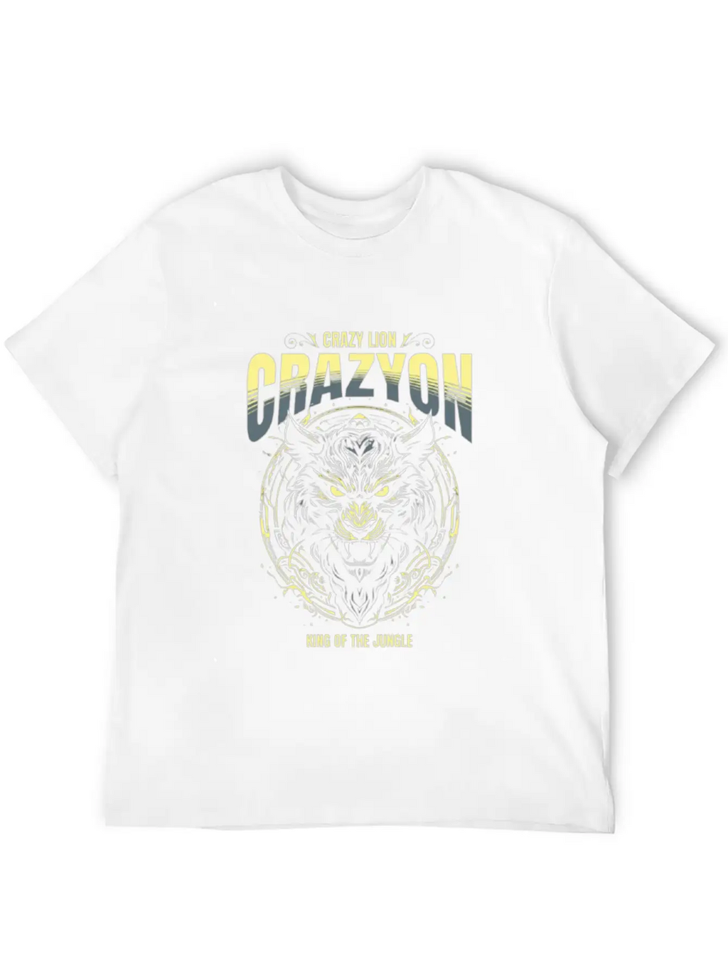 Customizable Crazy Lion Breathable Soft Cotton T-Shirt – Timeless Casual Look