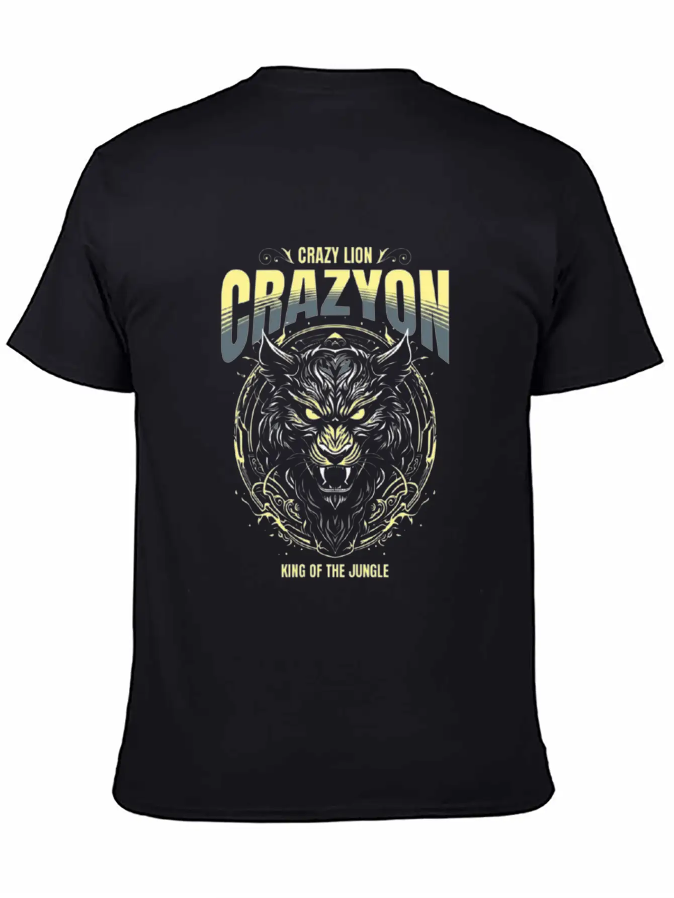 Customizable Crazy Lion Breathable Soft Cotton T-Shirt – Timeless Casual Look