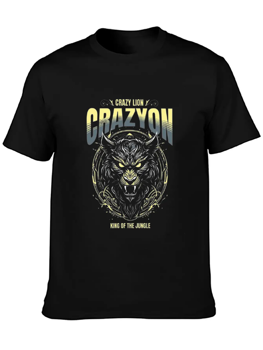 Customizable Crazy Lion Breathable Soft Cotton T-Shirt – Timeless Casual Look