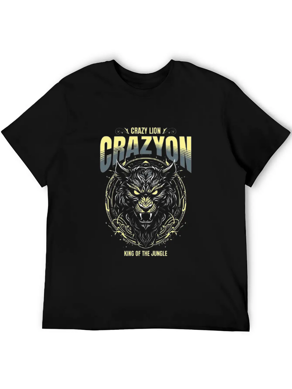 Customizable Crazy Lion Breathable Soft Cotton T-Shirt – Timeless Casual Look
