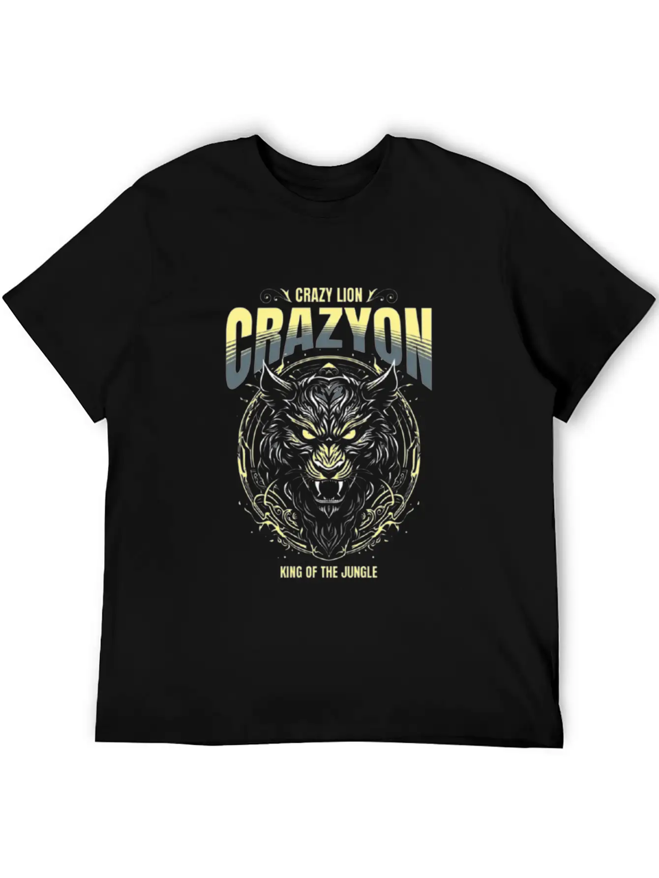 Customizable Crazy Lion Breathable Soft Cotton T-Shirt – Timeless Casual Look