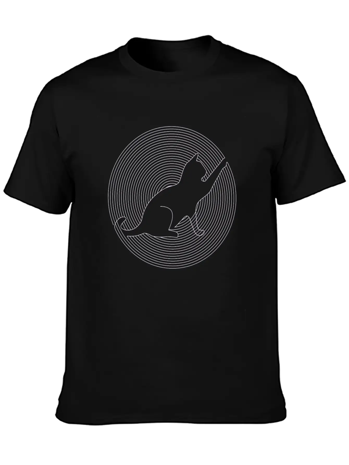 Cute Abstract Minimal Cat Kitten Basic Graphic T-Shirt – Daily Comfort In Soft Cotton