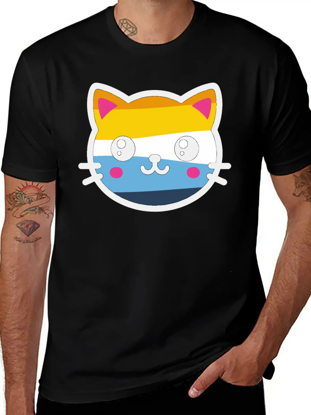 Cute Aroace Cat Breathable Soft Cotton T-Shirt – Timeless Casual Look