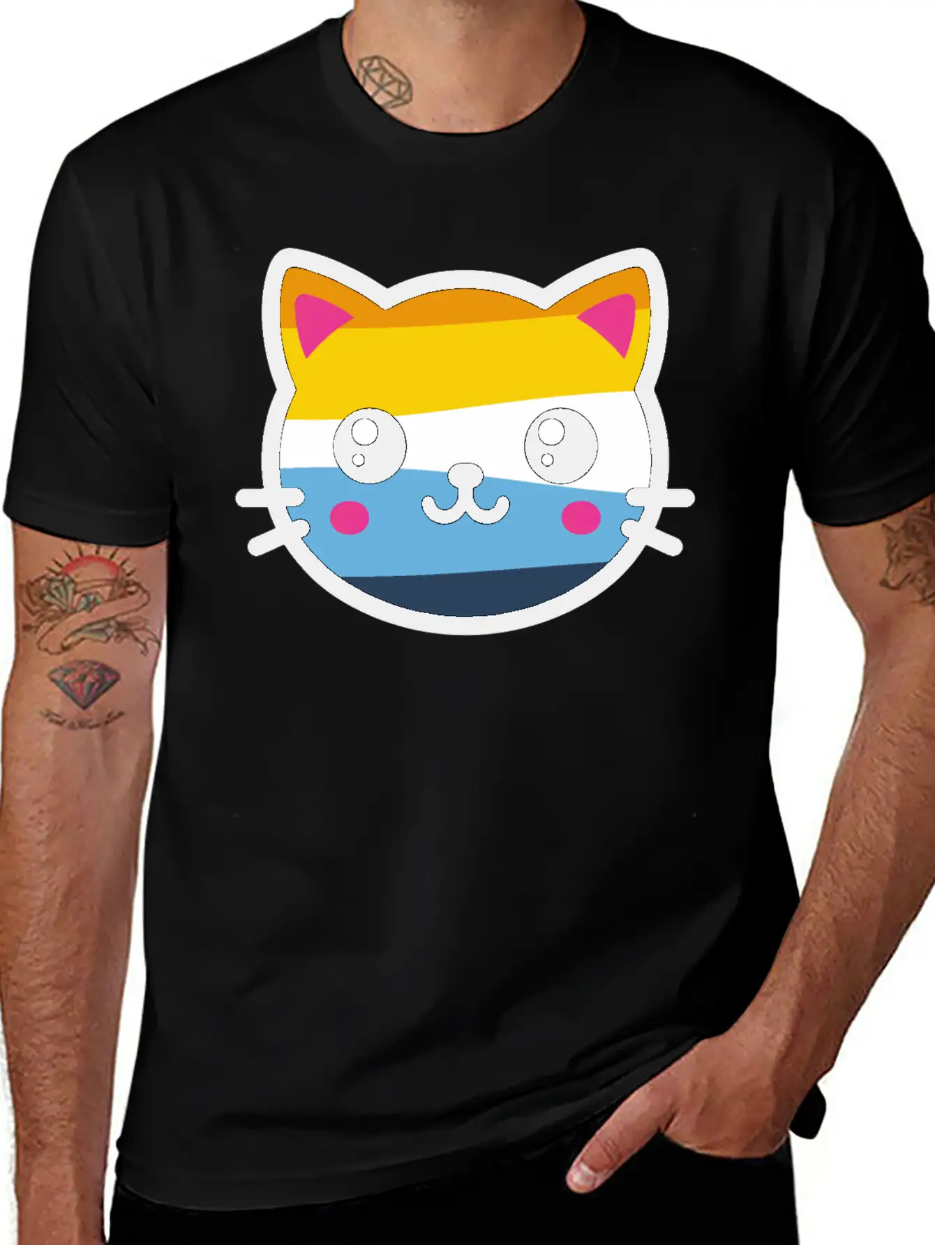Cute Aroace Cat Breathable Soft Cotton T-Shirt – Timeless Casual Look
