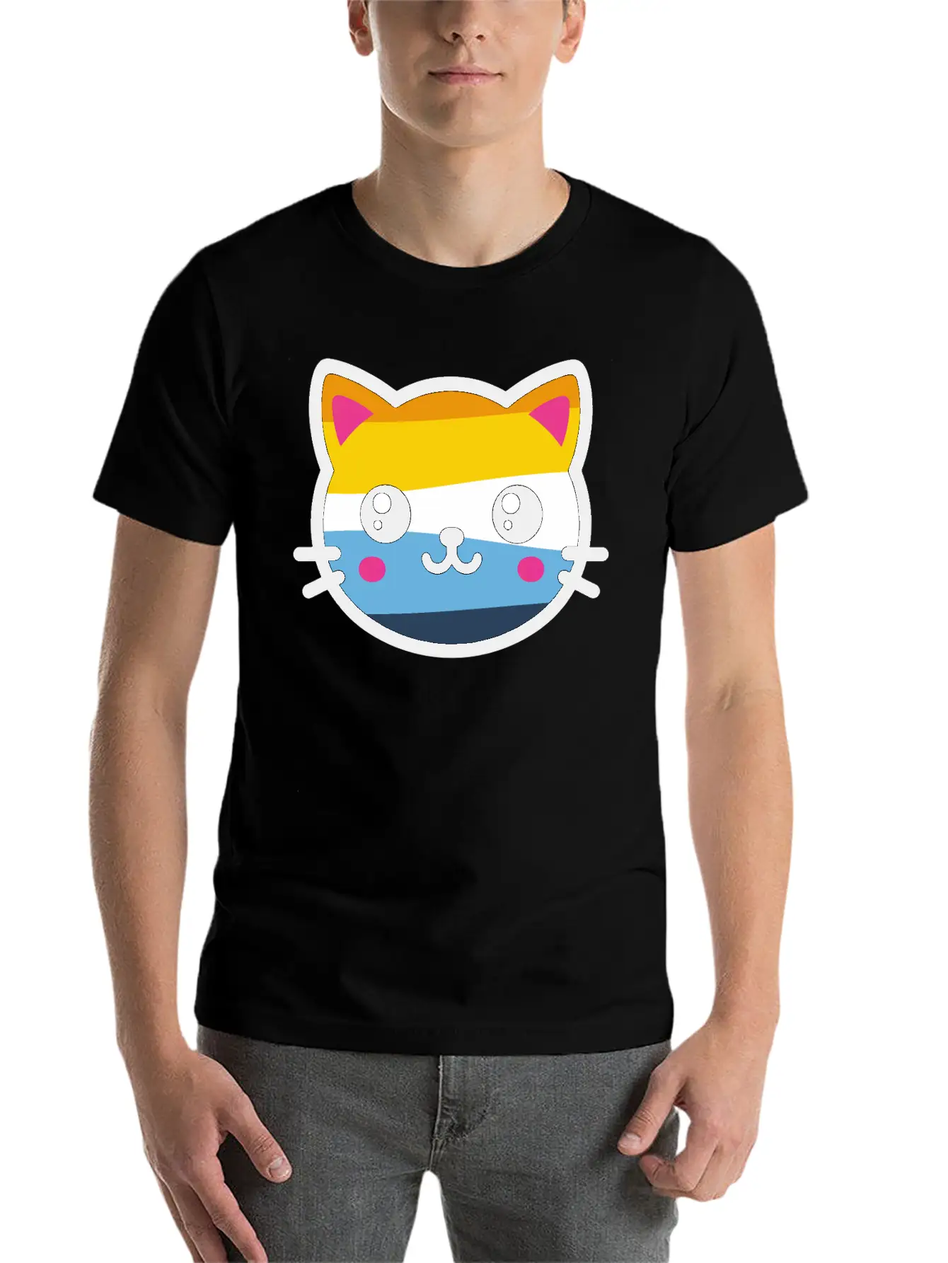 Cute Aroace Cat Breathable Soft Cotton T-Shirt – Timeless Casual Look