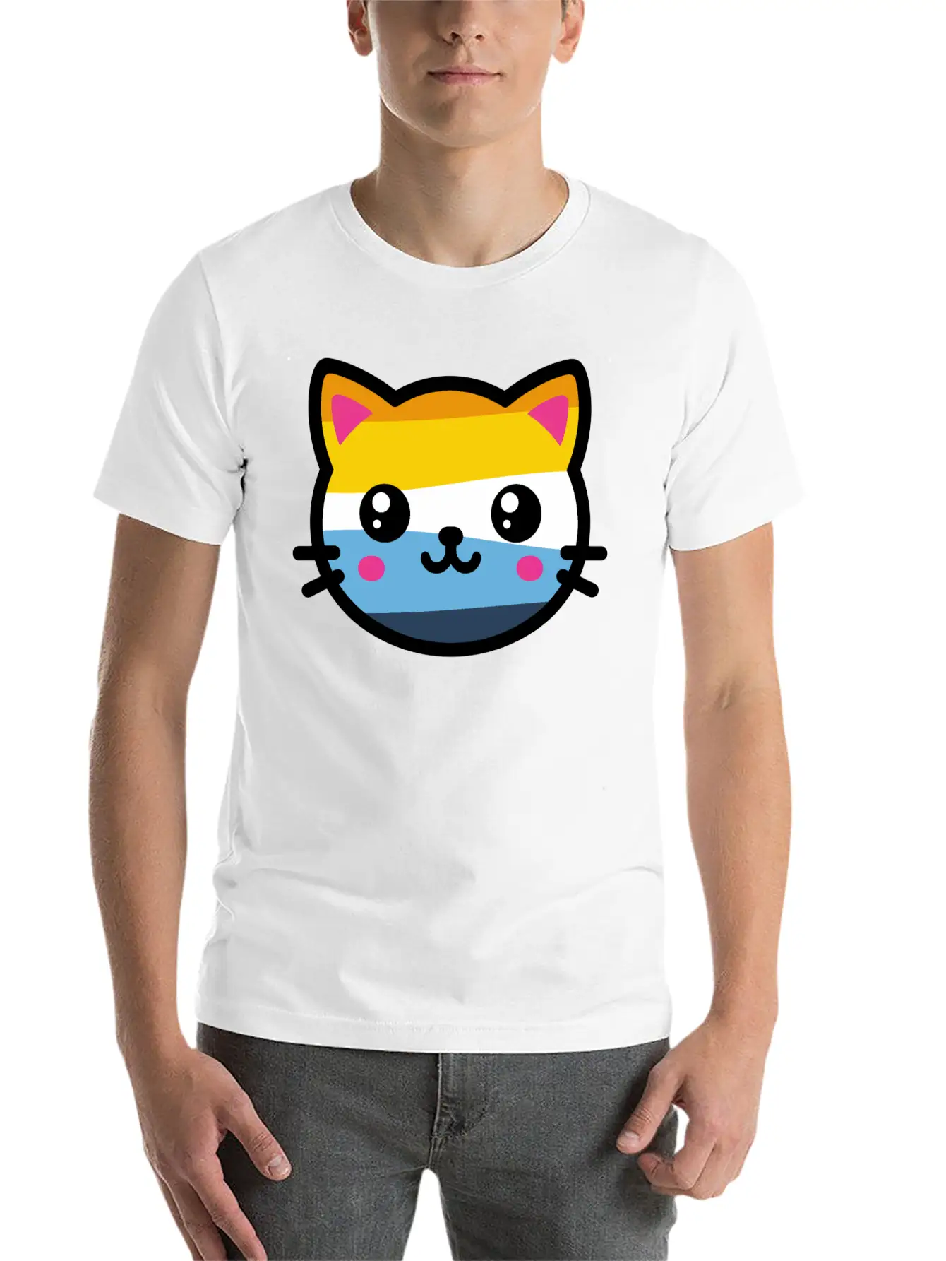 Cute Aroace Cat Breathable Soft Cotton T-Shirt – Timeless Casual Look