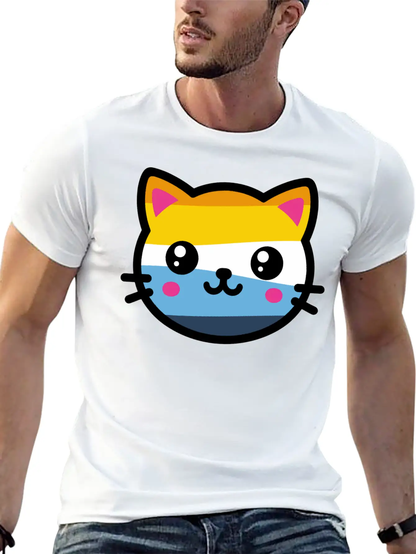 Cute Aroace Cat Breathable Soft Cotton T-Shirt – Timeless Casual Look
