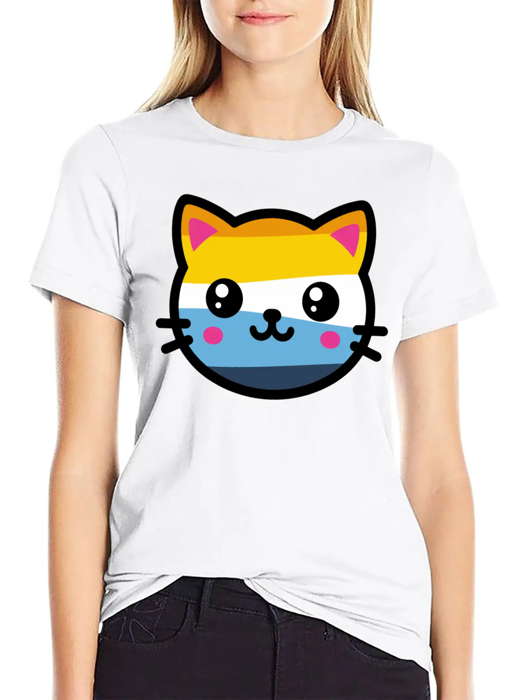 Cute Aroace Cat Breathable Soft Cotton T-Shirt – Timeless Casual Look
