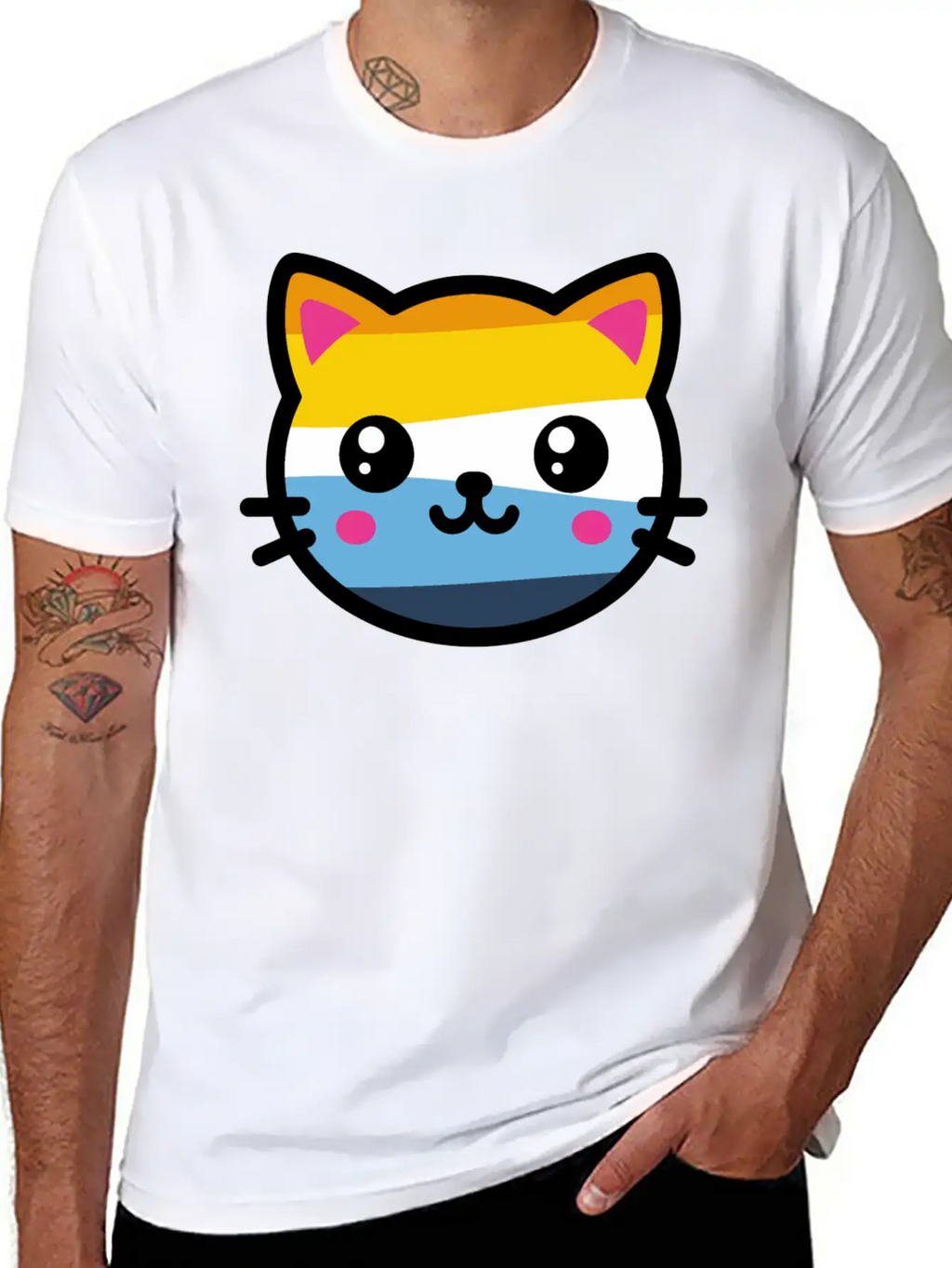 Cute Aroace Cat Breathable Soft Cotton T-Shirt – Timeless Casual Look