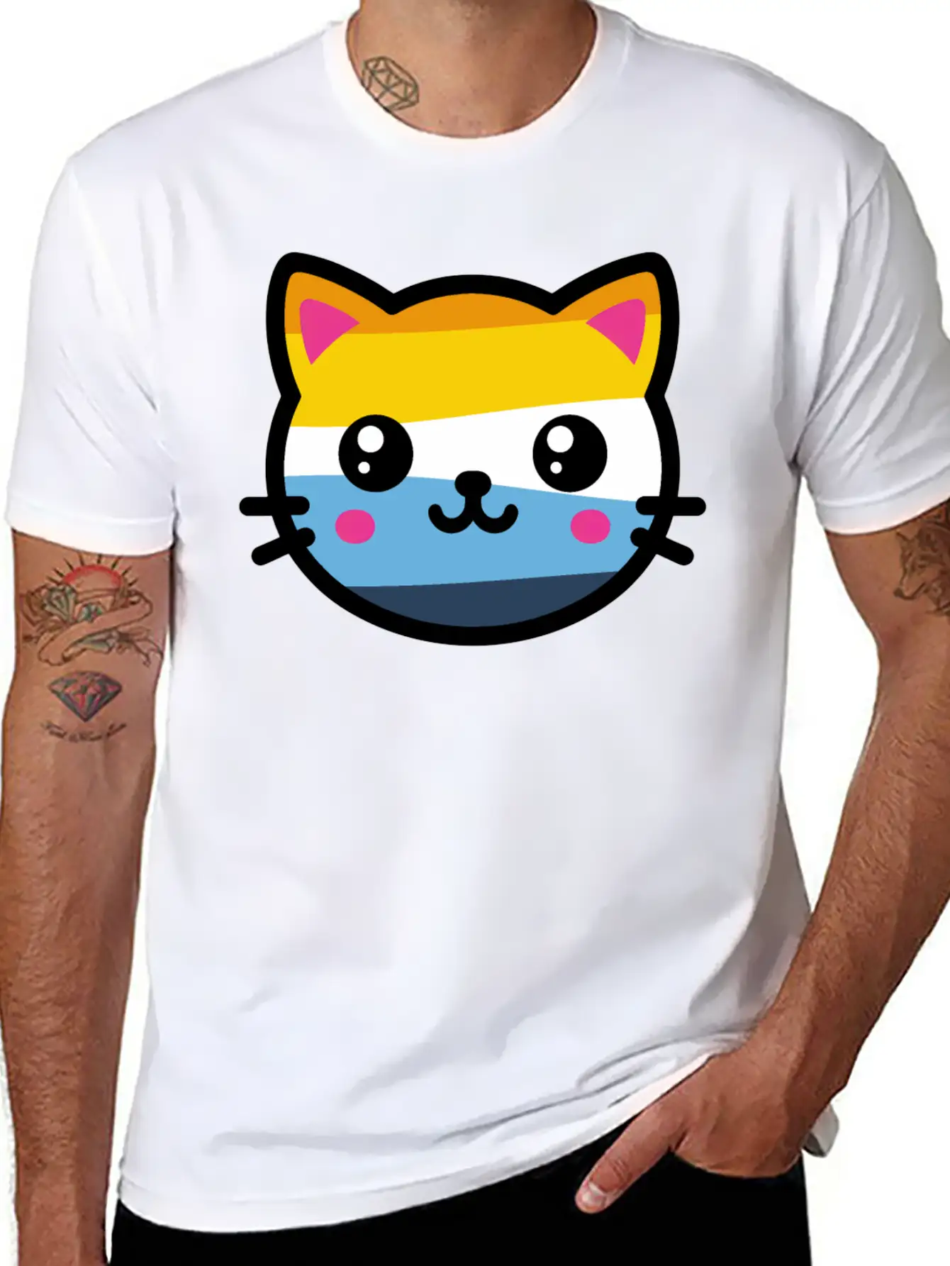 Cute Aroace Cat Breathable Soft Cotton T-Shirt – Timeless Casual Look