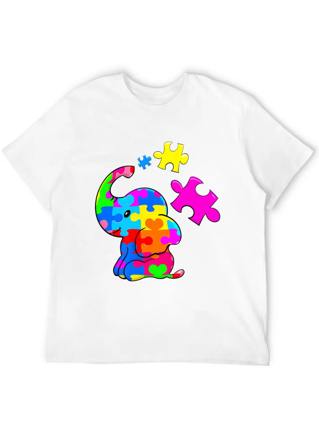 Cute Autism Elephant Autism Awareness Autistic Breathable Soft Cotton T-Shirt – Timeless Casual Look