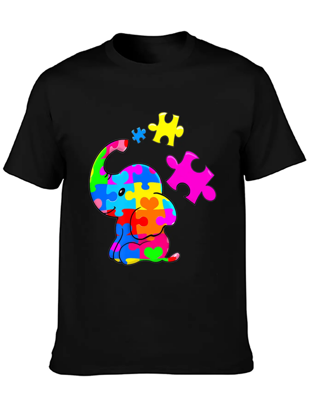 Cute Autism Elephant Autism Awareness Autistic Breathable Soft Cotton T-Shirt – Timeless Casual Look