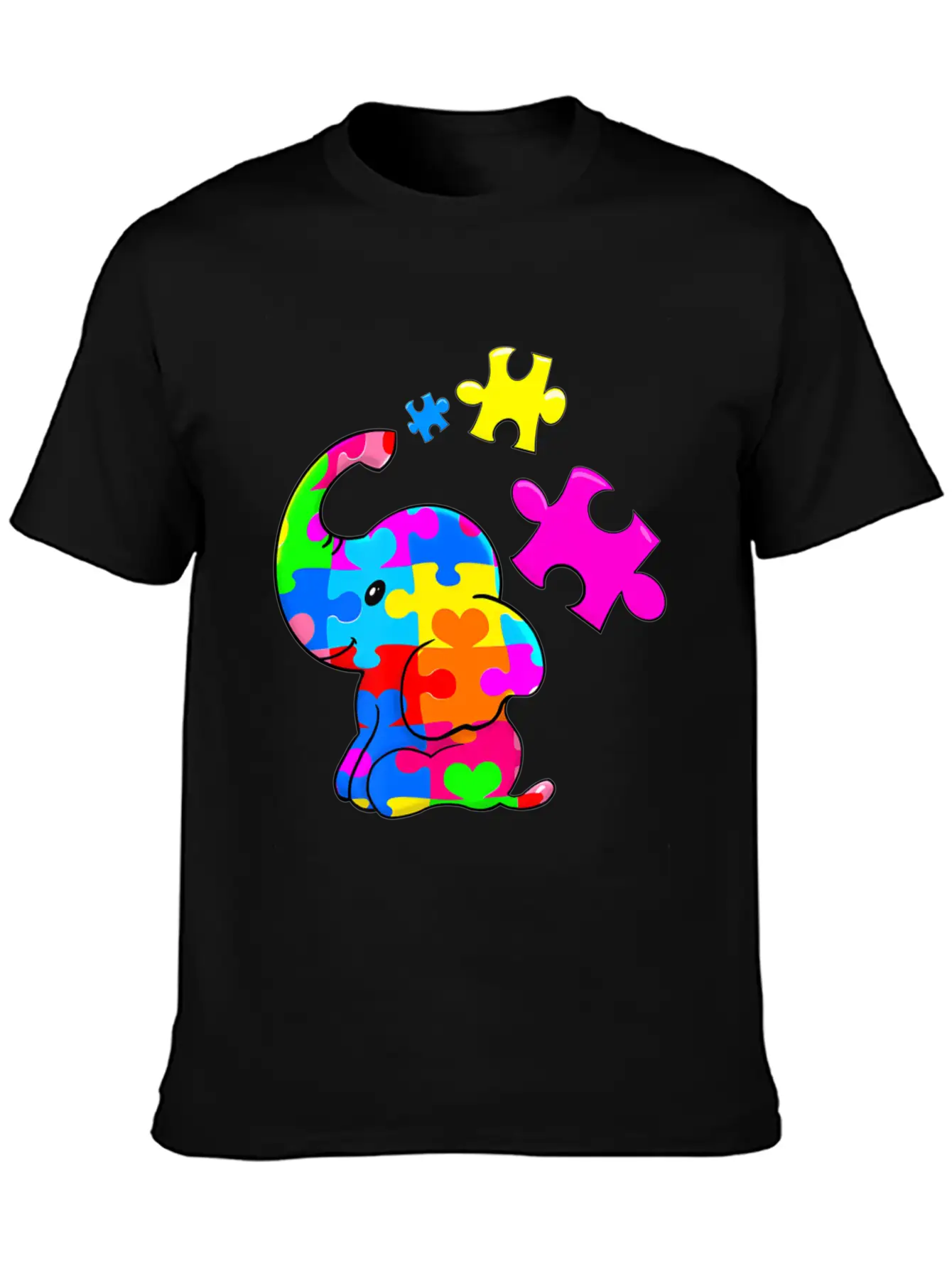 Cute Autism Elephant Autism Awareness Autistic Breathable Soft Cotton T-Shirt – Timeless Casual Look