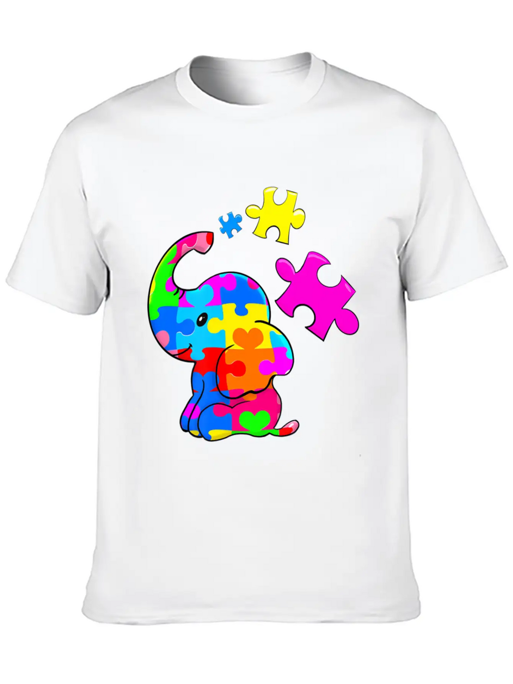 Cute Autism Elephant Autism Awareness Autistic Breathable Soft Cotton T-Shirt – Timeless Casual Look