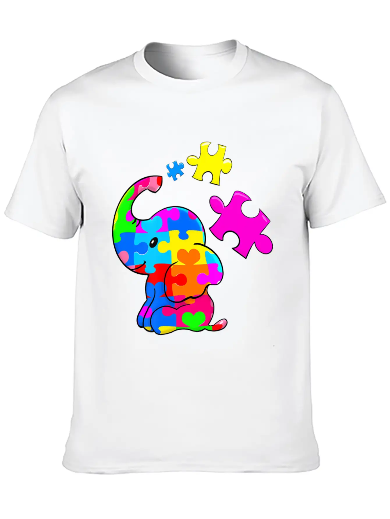 Cute Autism Elephant Autism Awareness Autistic Breathable Soft Cotton T-Shirt – Timeless Casual Look