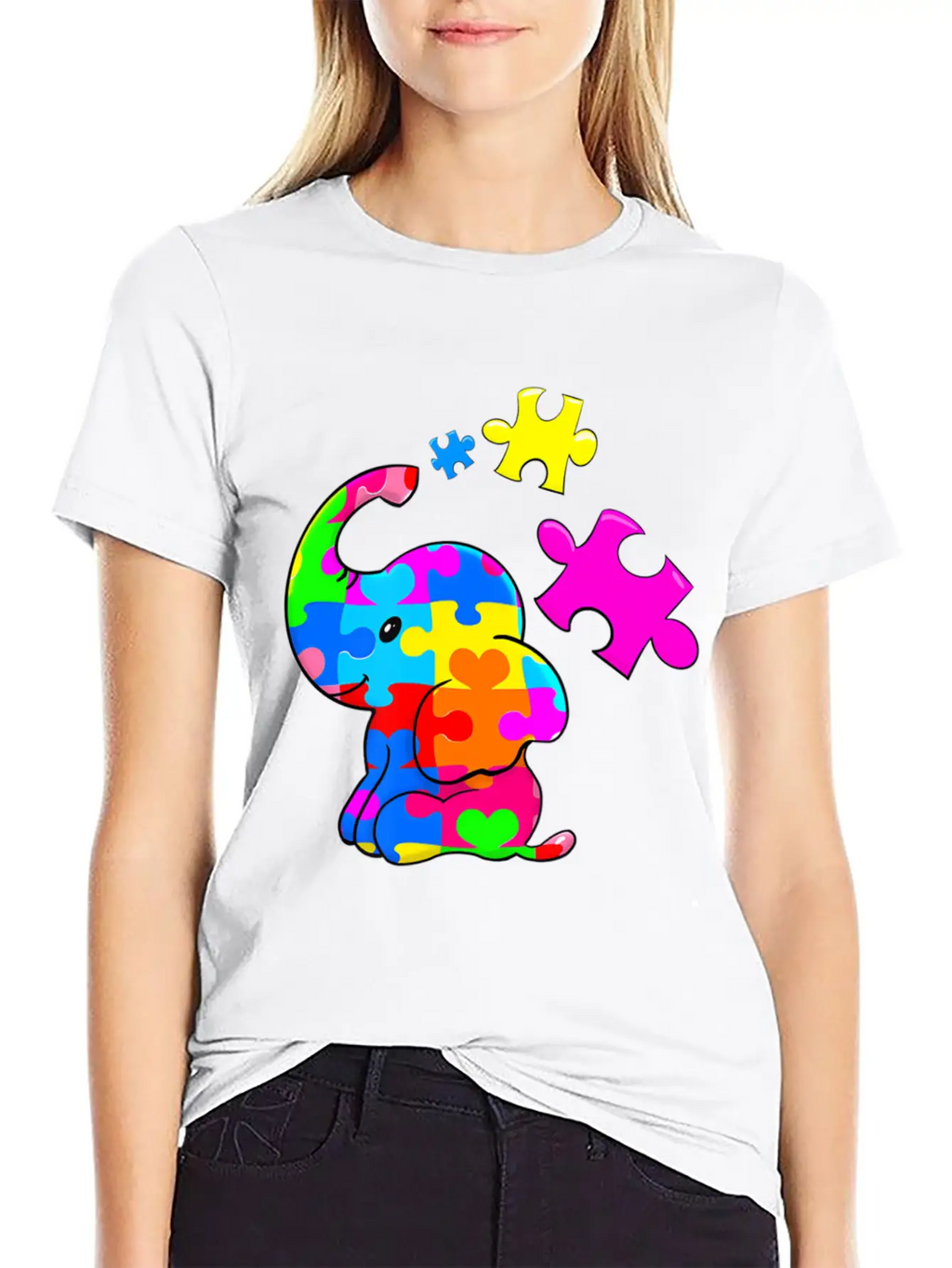 Cute Autism Elephant Autism Awareness Autistic Breathable Soft Cotton T-Shirt – Timeless Casual Look