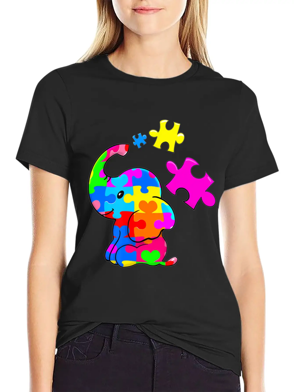Cute Autism Elephant Autism Awareness Autistic Breathable Soft Cotton T-Shirt – Timeless Casual Look