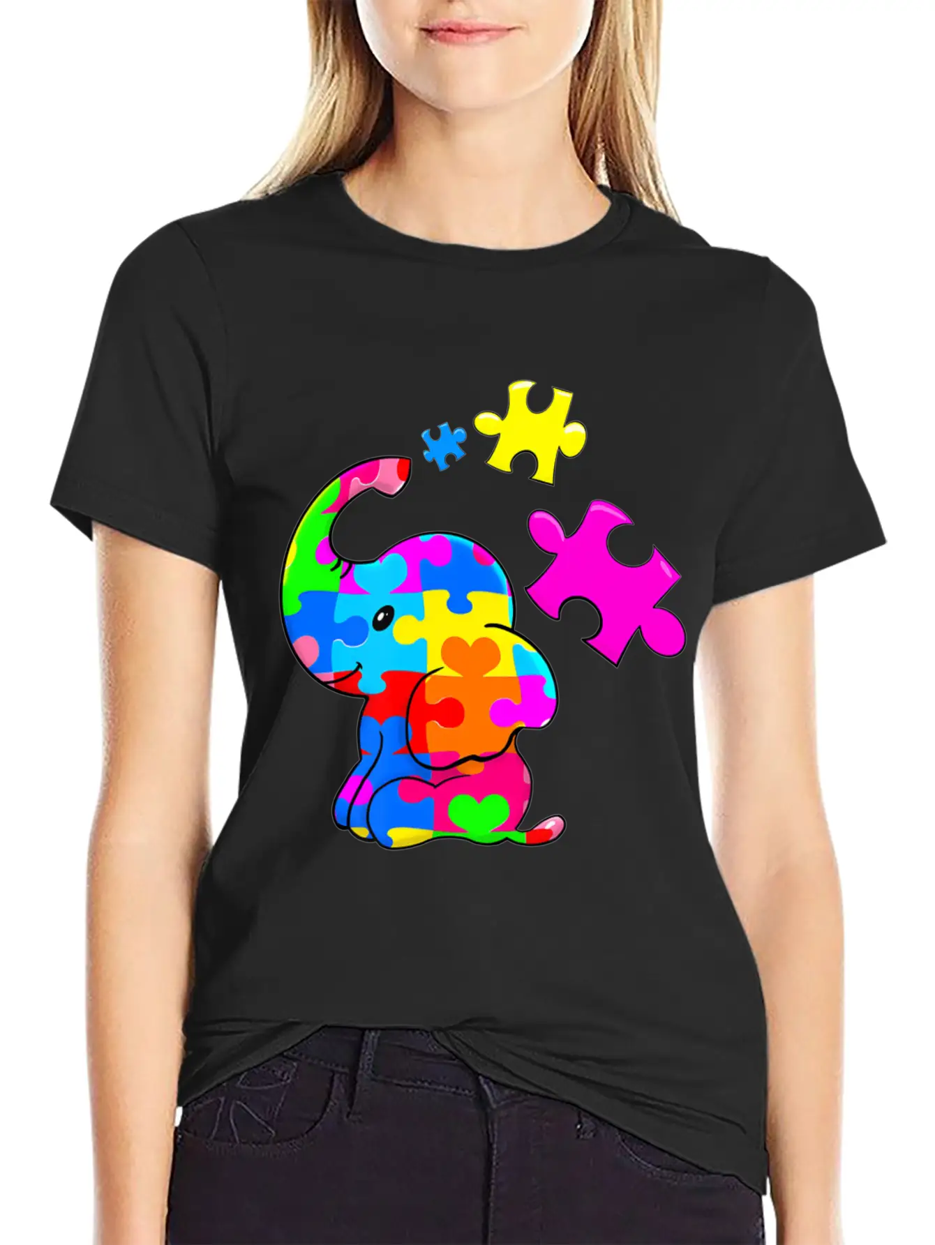 Cute Autism Elephant Autism Awareness Autistic Breathable Soft Cotton T-Shirt – Timeless Casual Look