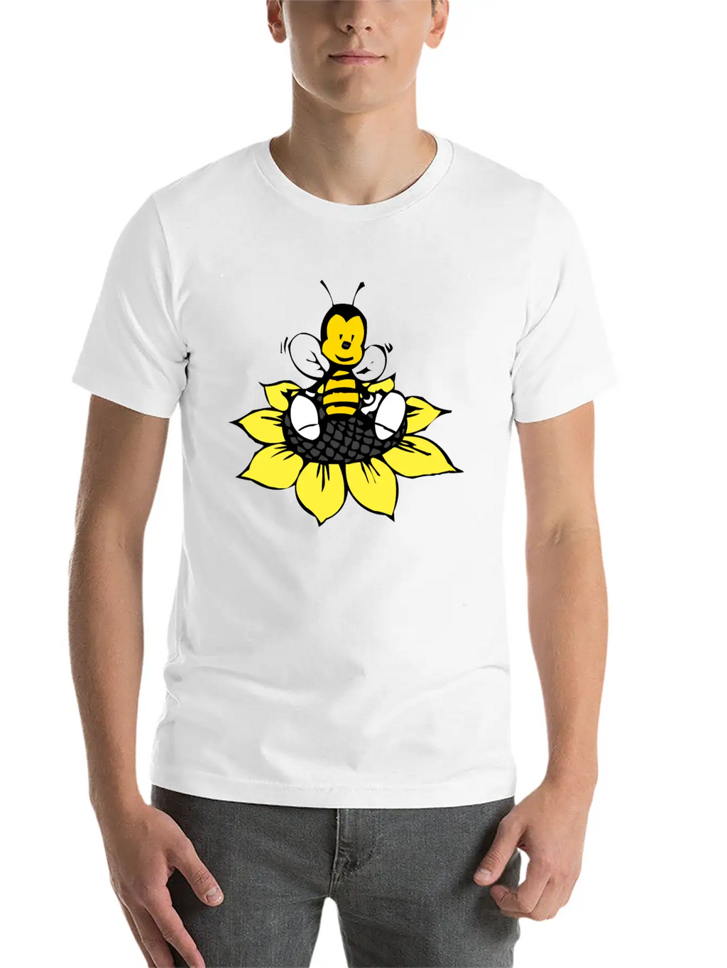 Cute Bee Breathable Graphic T-Shirt – Perfect For Casual Days
