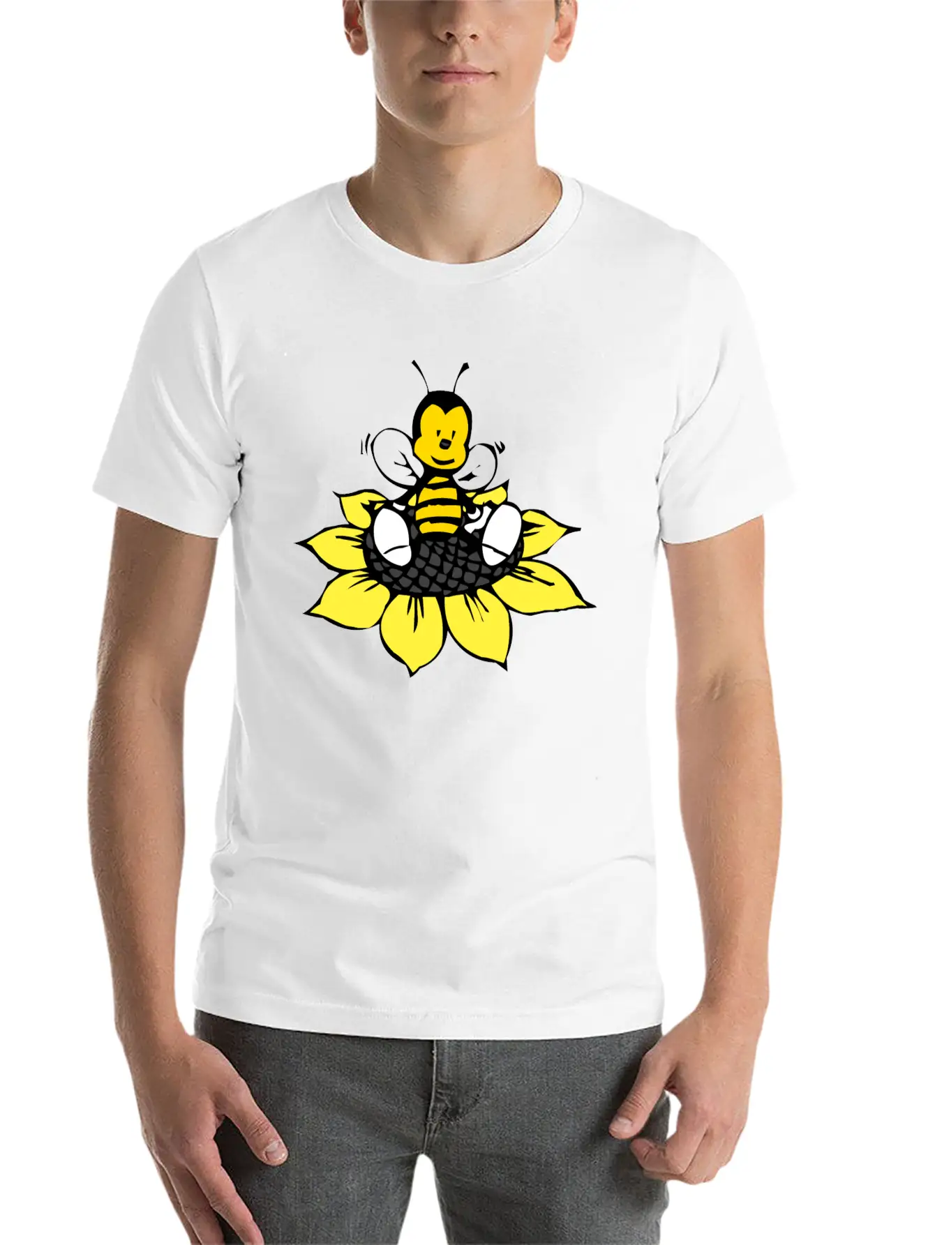 Cute Bee Breathable Graphic T-Shirt – Perfect For Casual Days