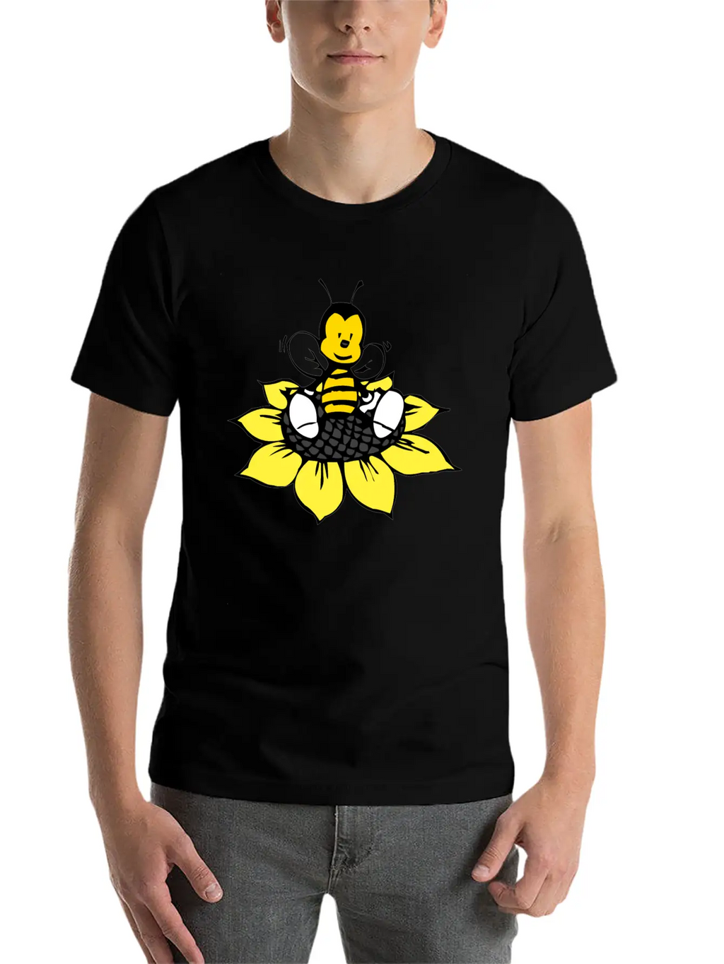 Cute Bee Breathable Graphic T-Shirt – Perfect For Casual Days