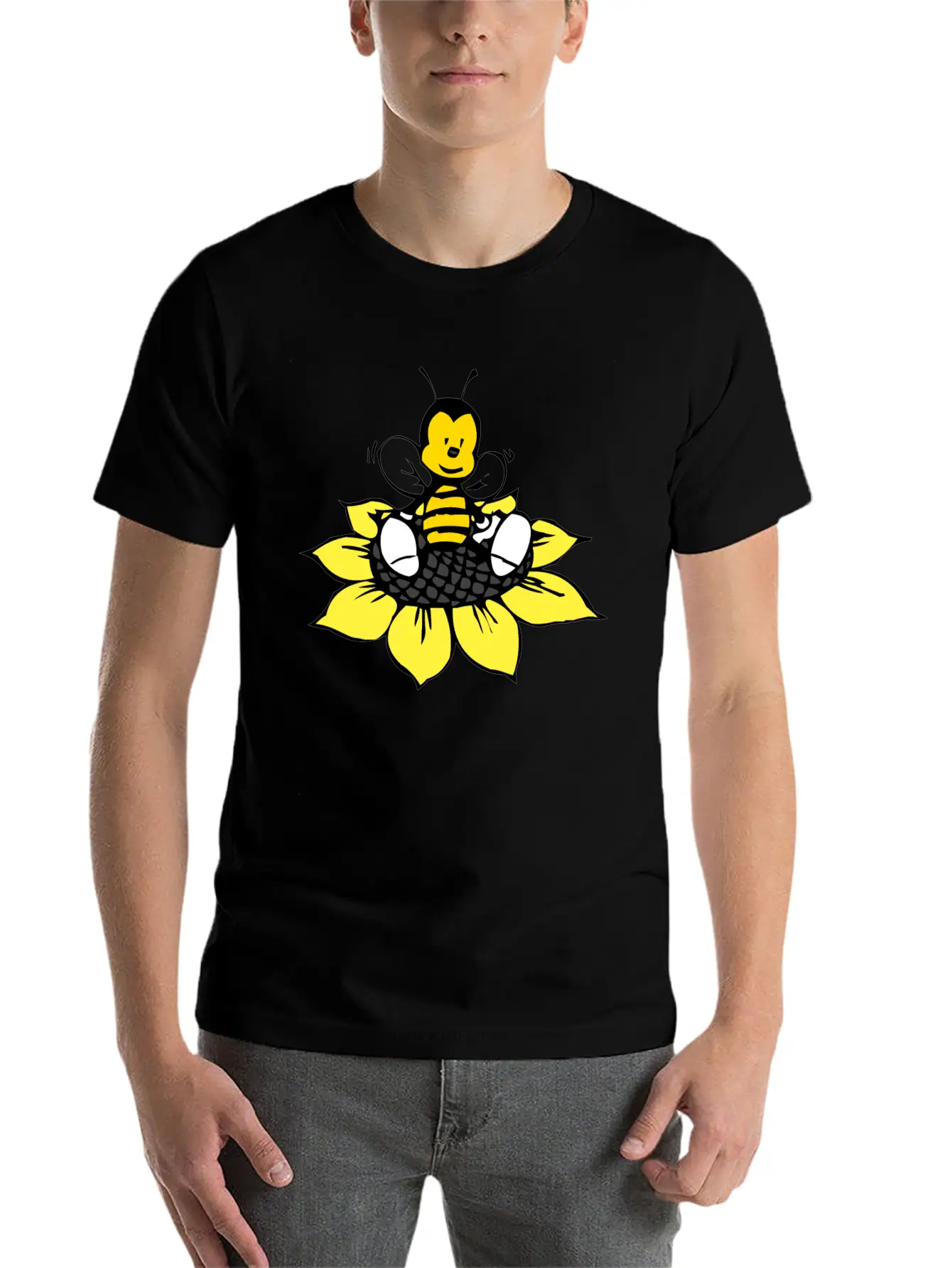 Cute Bee Breathable Graphic T-Shirt – Perfect For Casual Days