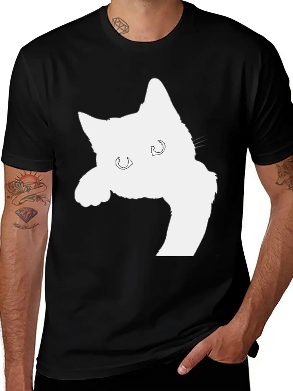 Cute Black Cat Stylish Everyday T-Shirt – Unisex Basic Cotton Tee
