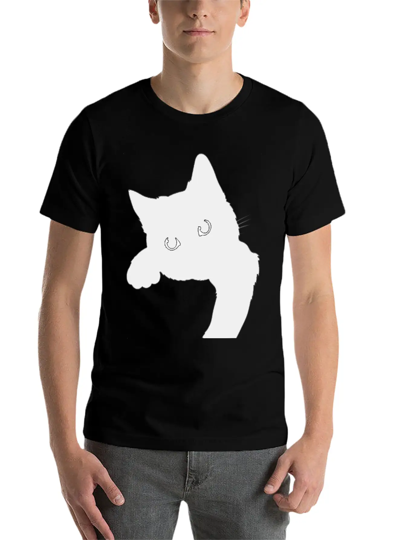 Cute Black Cat Stylish Everyday T-Shirt – Unisex Basic Cotton Tee