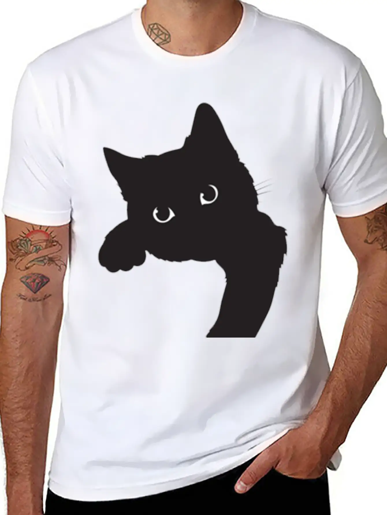 Cute Black Cat Stylish Everyday T-Shirt – Unisex Basic Cotton Tee
