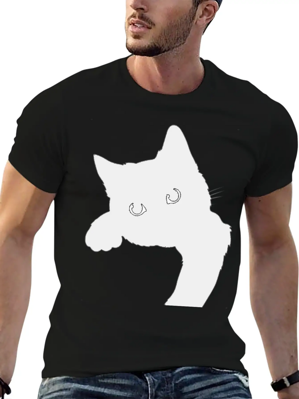 Cute Black Cat Stylish Everyday T-Shirt – Unisex Basic Cotton Tee