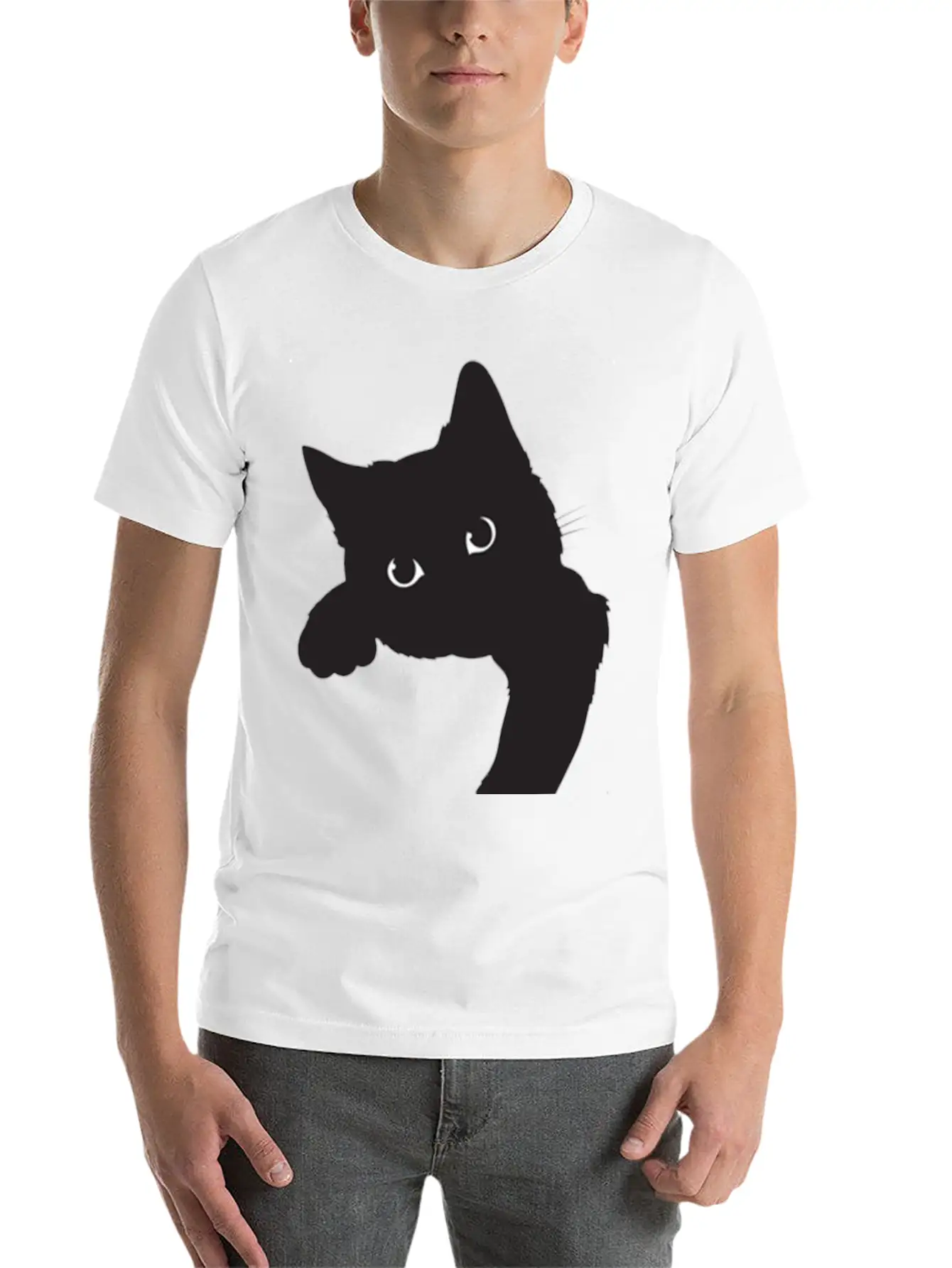 Cute Black Cat Stylish Everyday T-Shirt – Unisex Basic Cotton Tee