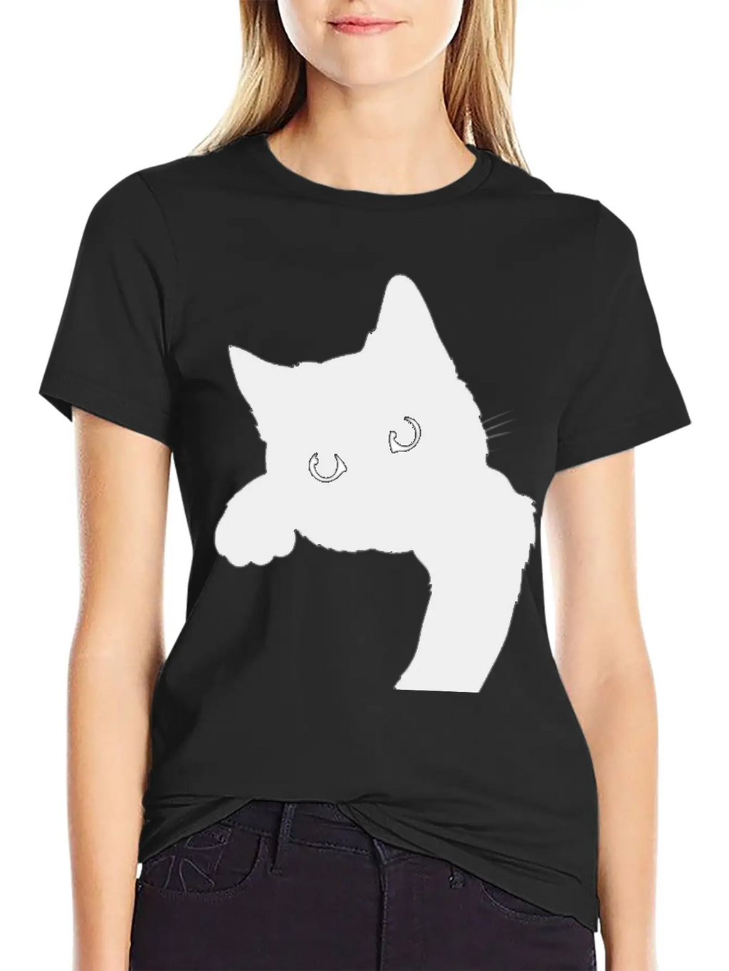 Cute Black Cat Stylish Everyday T-Shirt – Unisex Basic Cotton Tee