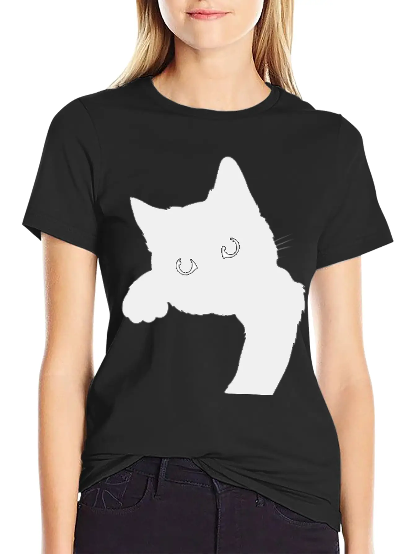 Cute Black Cat Stylish Everyday T-Shirt – Unisex Basic Cotton Tee