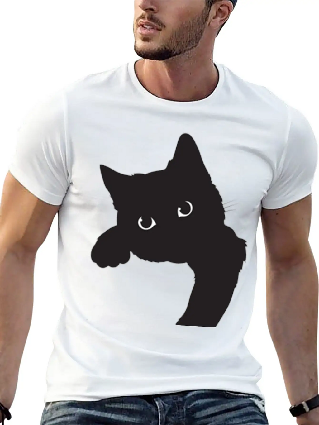 Cute Black Cat Stylish Everyday T-Shirt – Unisex Basic Cotton Tee