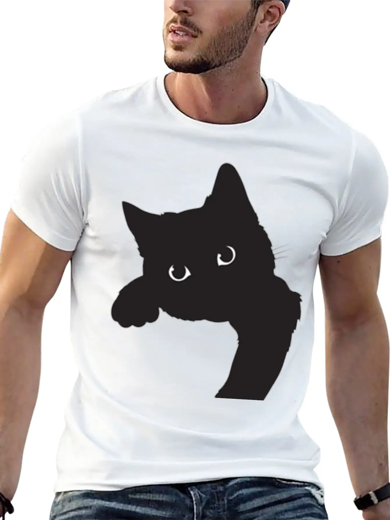 Cute Black Cat Stylish Everyday T-Shirt – Unisex Basic Cotton Tee